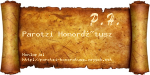 Parotzi Honorátusz névjegykártya